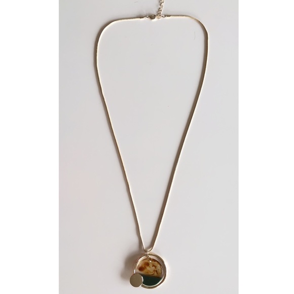 AYSE Long Gold Chain Circle Necklace NWT - Picture 2 of 7